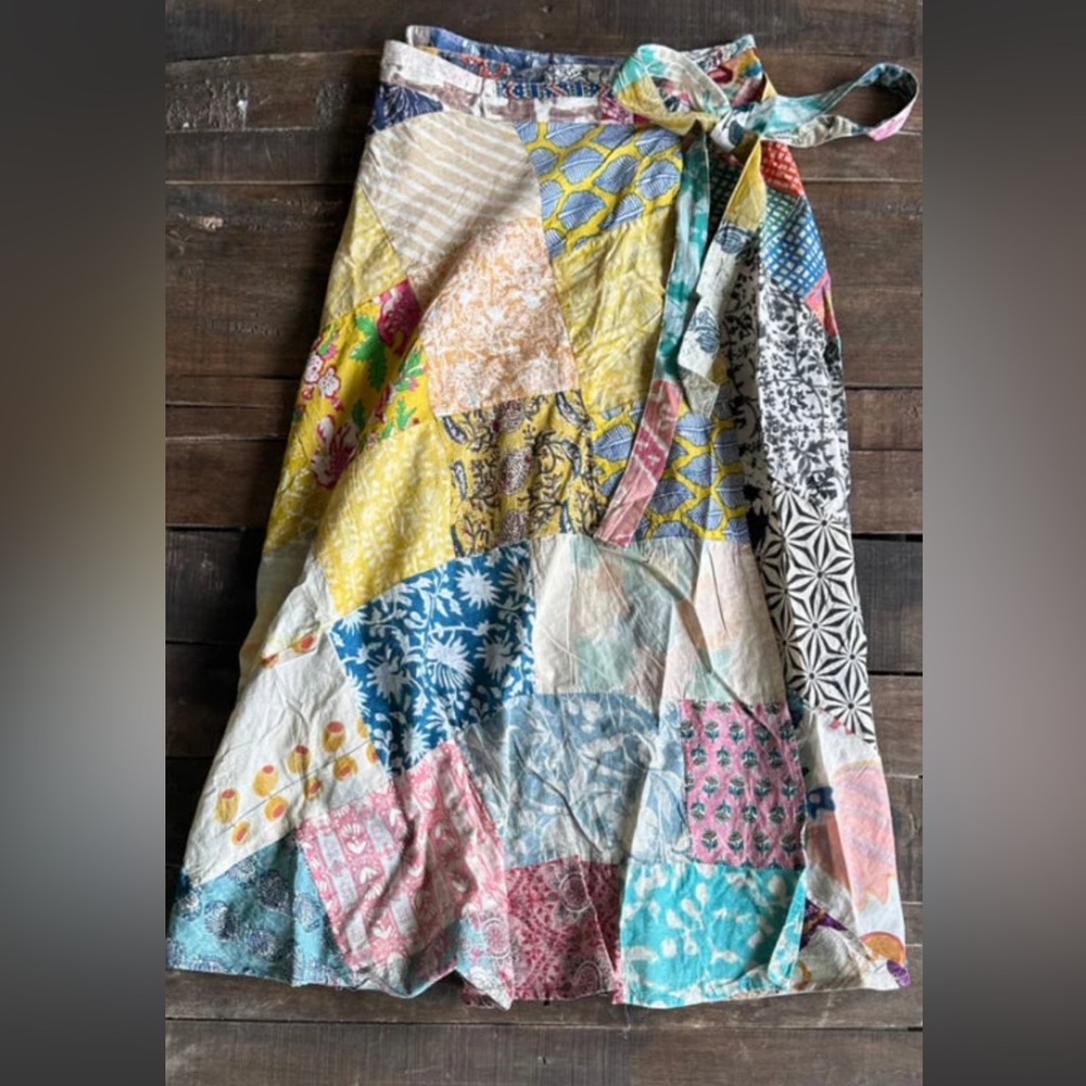 Colorful Patchwork A-Line Skirt